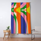 Fun Bold Colorful Retro Curves Abstract Window Curtain Gallery Image 5