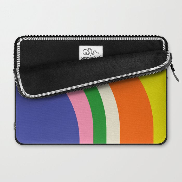 Fun Bold Colorful Retro Curves Abstract Laptop Sleeve Gallery Image 2