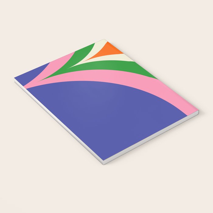 Fun Bold Colorful Retro Curves Abstract Notebook Gallery Image 3