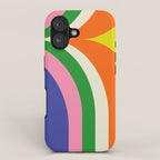 Fun Bold Colorful Retro Curves Abstract iPhone Case Gallery Image 1
