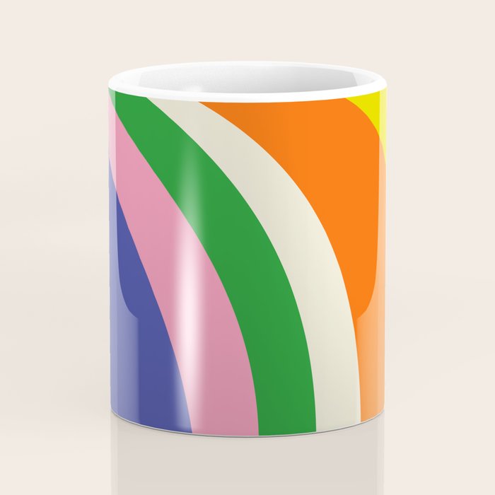 Fun Bold Colorful Retro Curves Abstract Coffee Mug Gallery Image 4