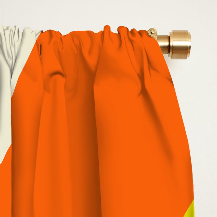 Fun Bold Colorful Retro Curves Abstract Window Curtain Gallery Image 2