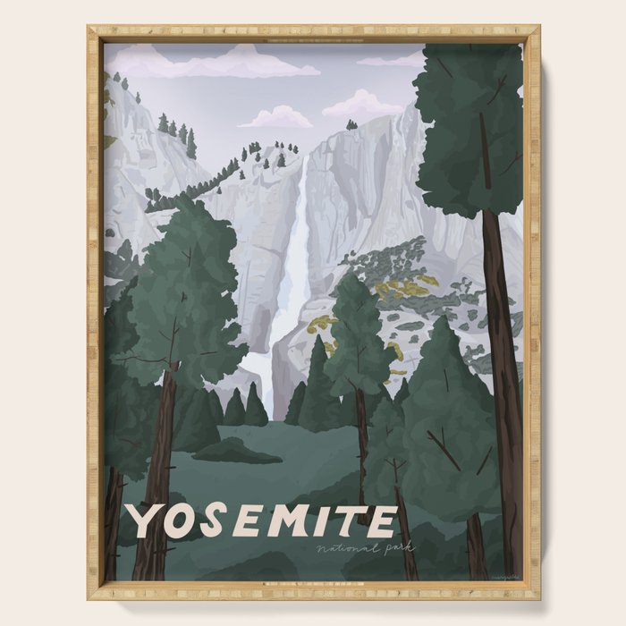Yosemite National Park, Yosemite Falls, Waterfall, California Parks Serving Tray Gallery Image 1