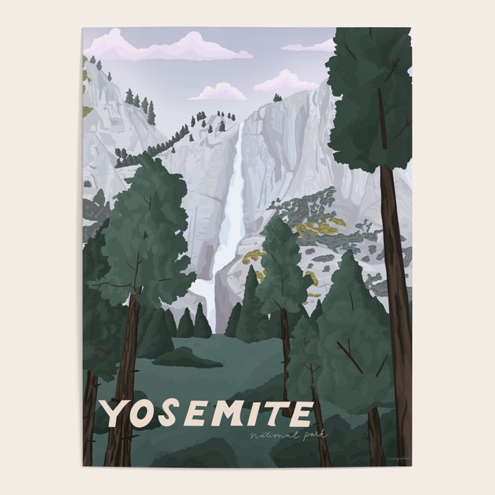 Yosemite National Park, Yosemite Falls, Waterfall, California Parks Poster Gallery Image 4
