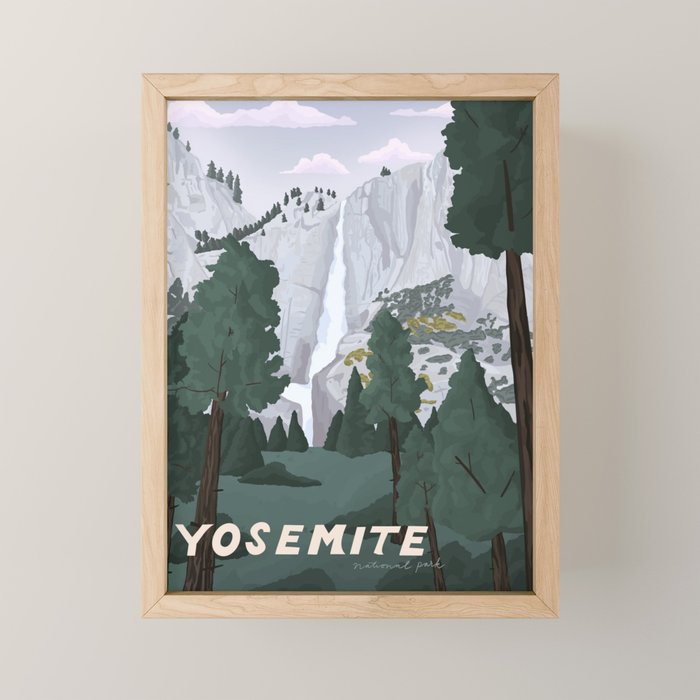 Yosemite National Park, Yosemite Falls, Waterfall, California Parks Mini Art Print Gallery Image 1