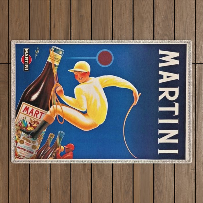 Vintage Martini and Rossi Sparkling Wine Vermouth Advertisement Poster Outdoor Rug Gallery Image 1