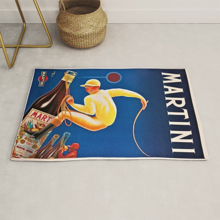 Vintage Martini and Rossi Sparkling Wine Vermouth Advertisement Poster Rug Gallery Image 1
