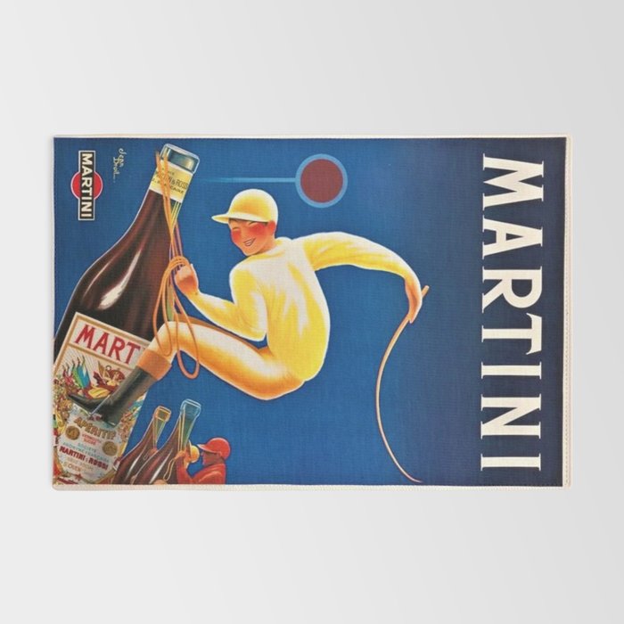 Vintage Martini and Rossi Sparkling Wine Vermouth Advertisement Poster Rug Gallery Image 2