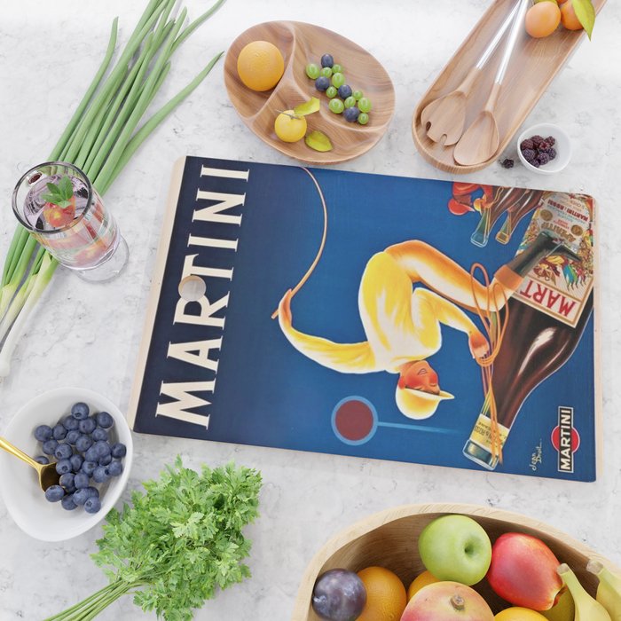 Vintage Martini and Rossi Sparkling Wine Vermouth Advertisement Poster Cutting Board Gallery Image 2