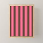 Narrow Stripes Vertical Pattern in Pink and Brown Mini Art Print Gallery Image 1
