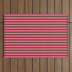Narrow Stripes Vertical Pattern in Pink and Brown Outdoor Rug Gallery Image 1