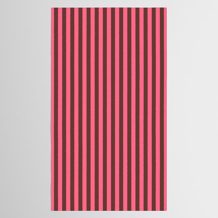 Narrow Stripes Vertical Pattern in Pink and Brown Tablecloth Gallery Image 2