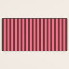 Narrow Stripes Vertical Pattern in Pink and Brown Desk Mat Gallery Image 3