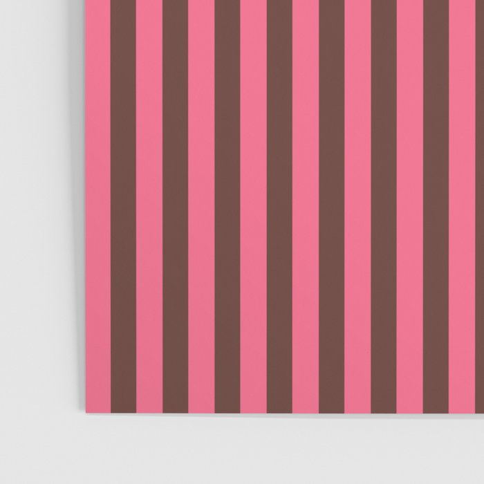 Narrow Stripes Vertical Pattern in Pink and Brown Poster Gallery Image 3