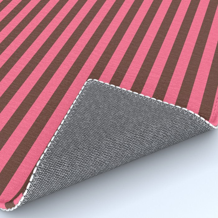 Narrow Stripes Vertical Pattern in Pink and Brown Rug Gallery Image 4