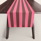 Narrow Stripes Vertical Pattern in Pink and Brown Table Runner Gallery Image 1