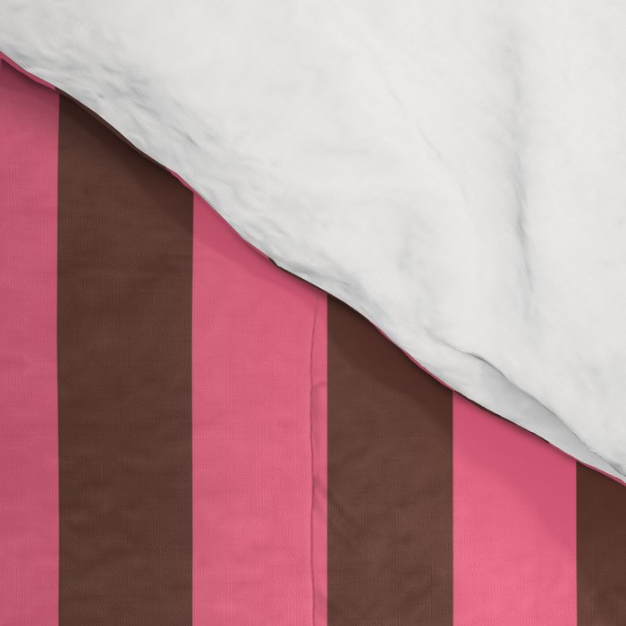Narrow Stripes Vertical Pattern in Pink and Brown Comforter Gallery Image 4
