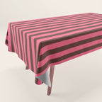 Narrow Stripes Vertical Pattern in Pink and Brown Tablecloth Gallery Image 1