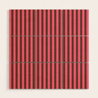 Narrow Stripes Vertical Pattern in Pink and Brown Wood Wall Art Gallery Image 1