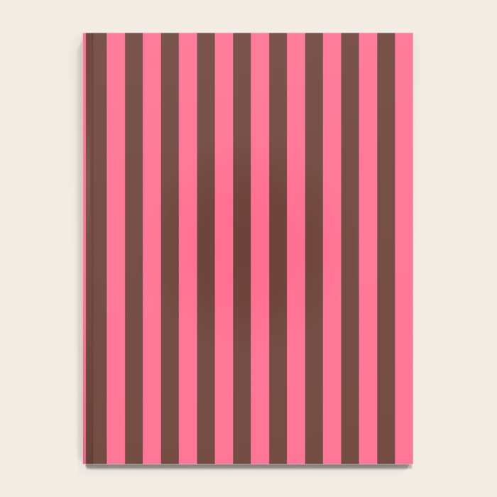 Narrow Stripes Vertical Pattern in Pink and Brown Notebook Gallery Image 4