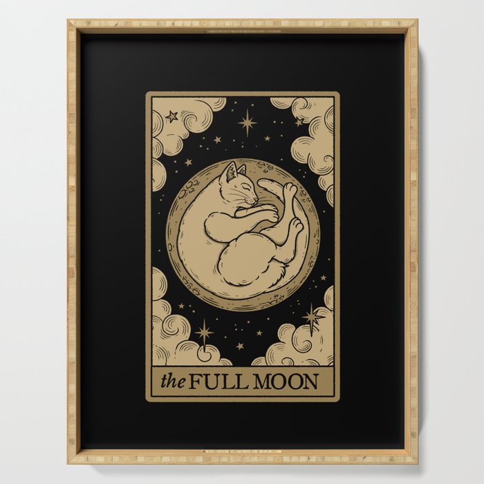 The Full Moon - Dark Background Serving Tray Gallery Image 1