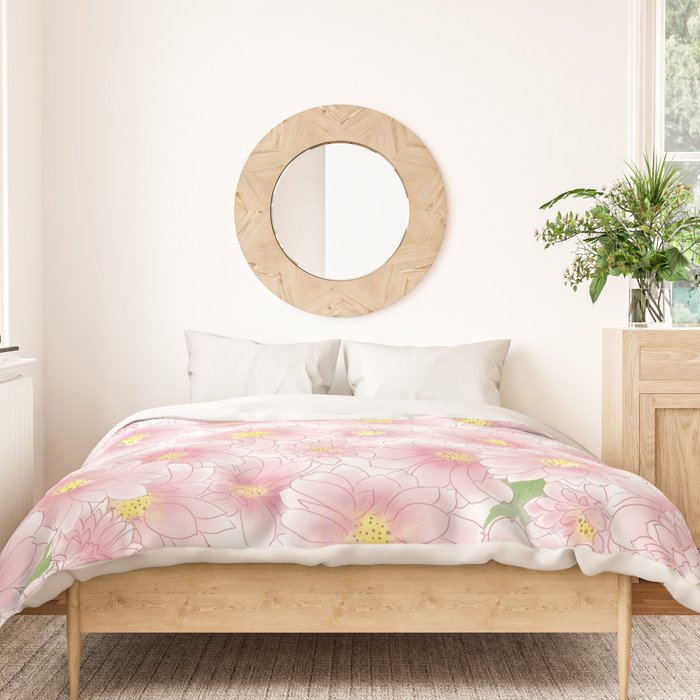 Chrysanthemum Watercolor  Duvet Cover Gallery Image 3