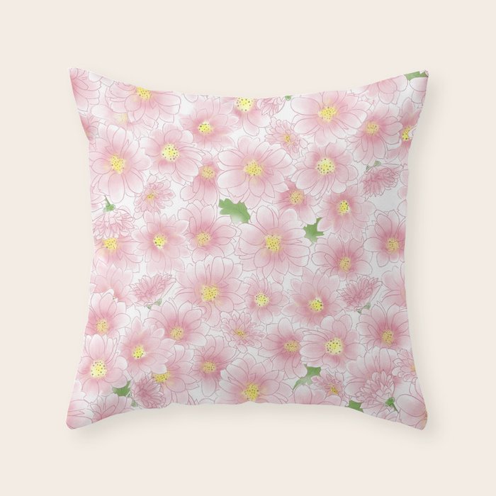 Chrysanthemum Watercolor  Throw Pillow Gallery Image 6