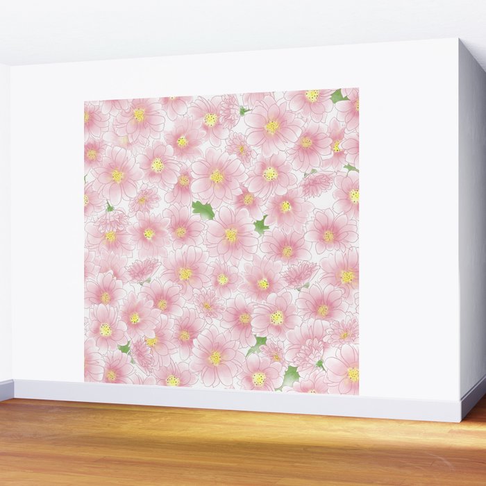 Chrysanthemum Watercolor  Wall Mural Gallery Image 2