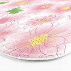Chrysanthemum Watercolor  Bath Mat Gallery Image 3