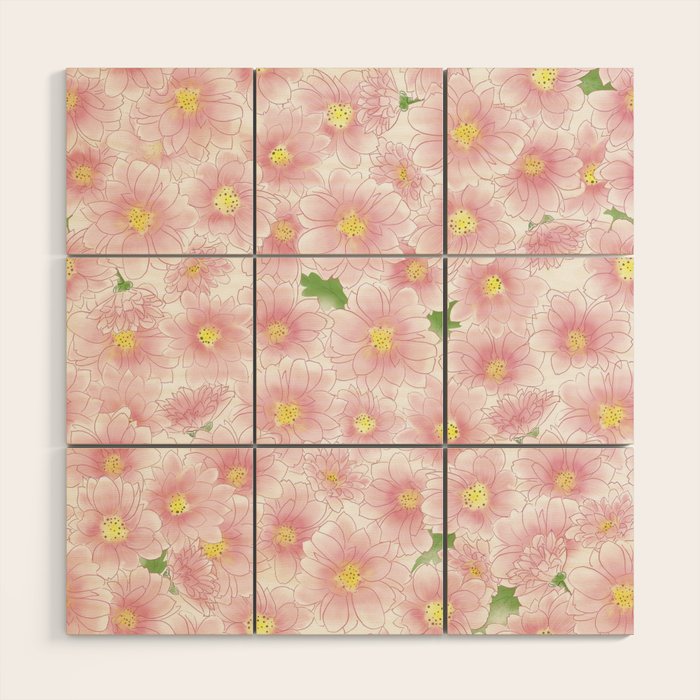 Chrysanthemum Watercolor  Wood Wall Art Gallery Image 1