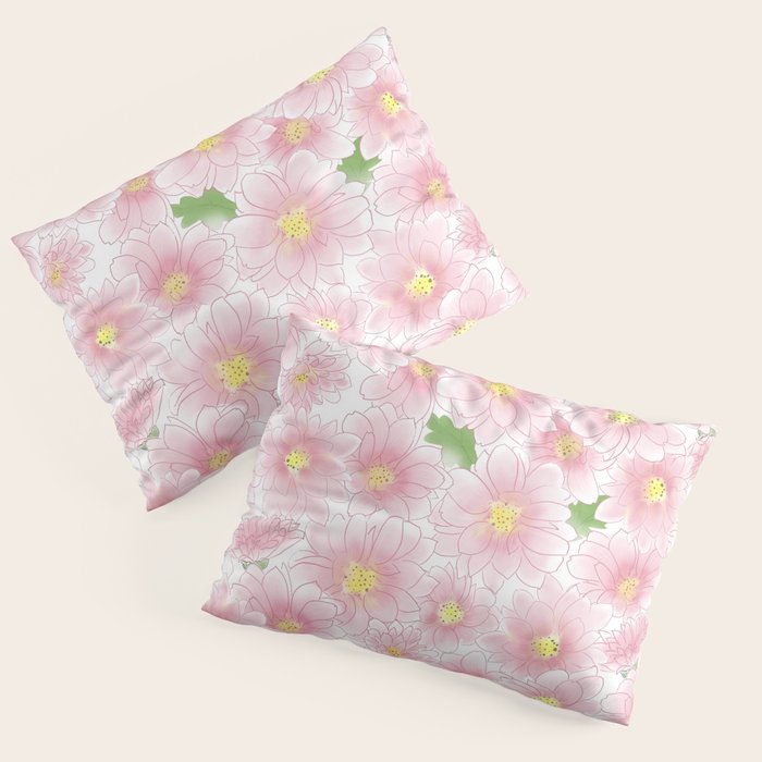 Chrysanthemum Watercolor  Pillow Sham Gallery Image 3