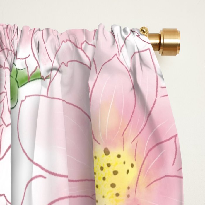 Chrysanthemum Watercolor  Window Curtain Gallery Image 2