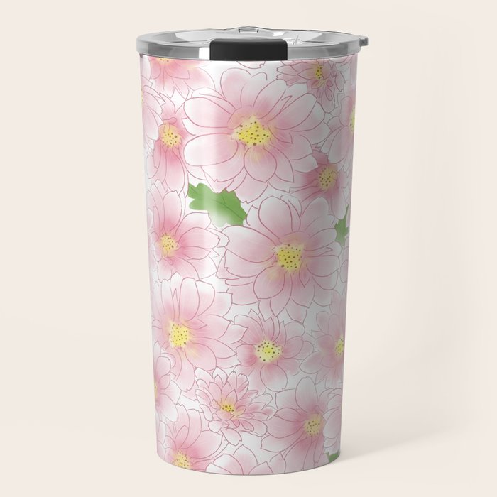 Chrysanthemum Watercolor  Travel Mug Gallery Image 1