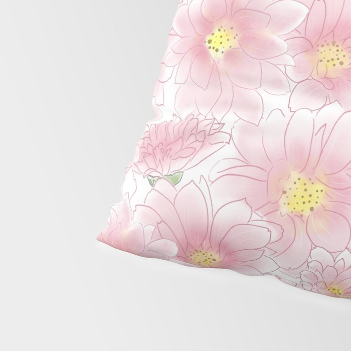 Chrysanthemum Watercolor  Pillow Sham Gallery Image 4