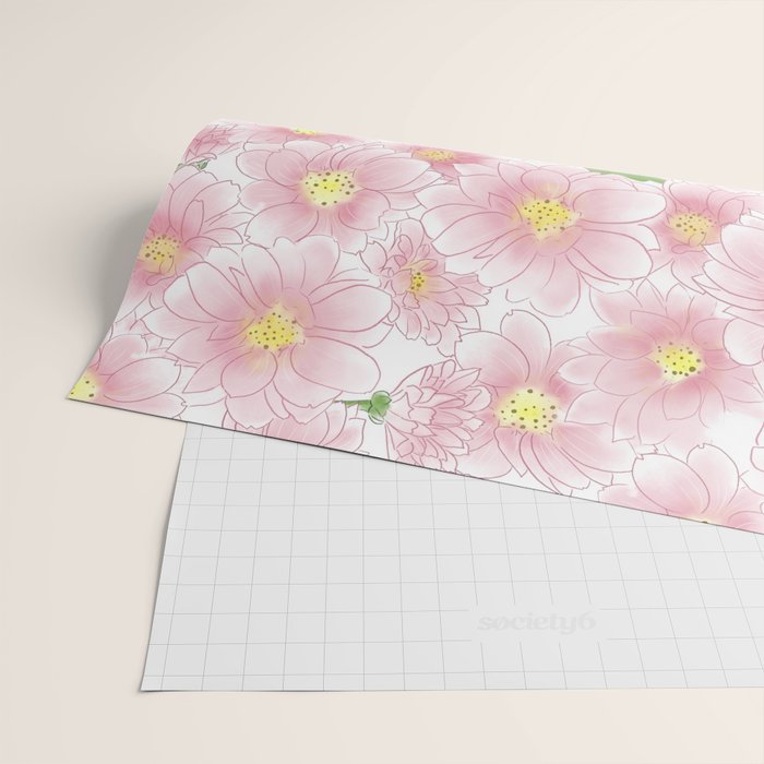 Chrysanthemum Watercolor  Wrapping Paper Gallery Image 2