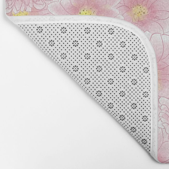 Chrysanthemum Watercolor  Bath Mat Gallery Image 2