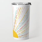 Retro Sunburst: Rainbow Edition Travel Mug Gallery Image 2