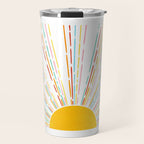 Retro Sunburst: Rainbow Edition Travel Mug Gallery Image 1
