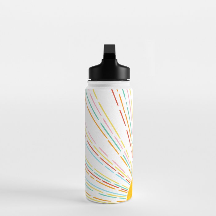 Retro Sunburst: Rainbow Edition Water Bottle Gallery Image 3