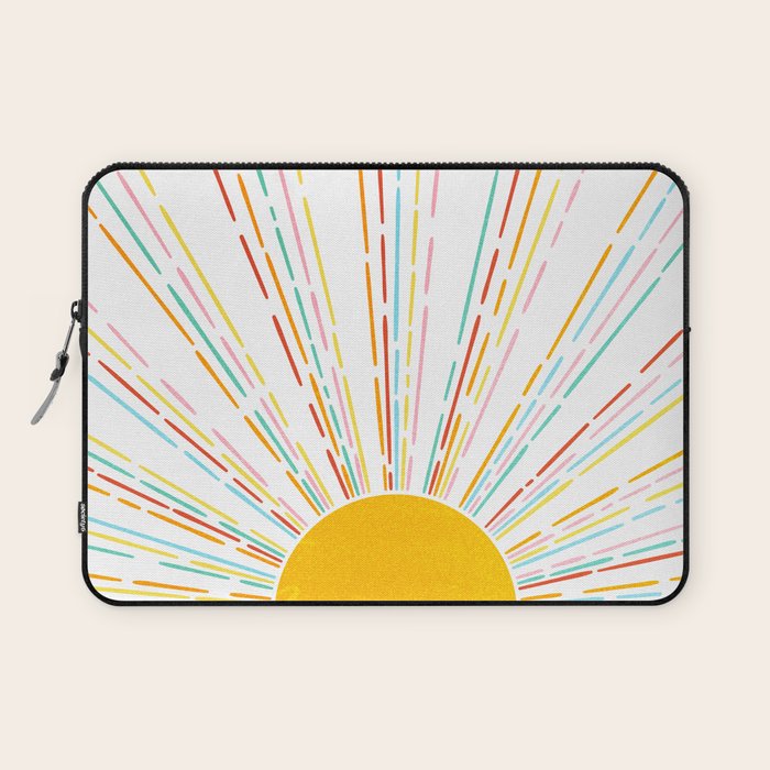 Retro Sunburst: Rainbow Edition Laptop Sleeve Gallery Image 1