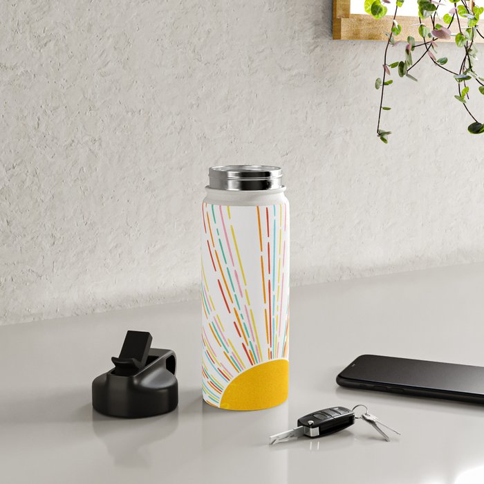 Retro Sunburst: Rainbow Edition Water Bottle Gallery Image 4