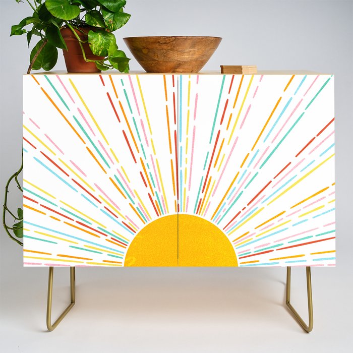 Retro Sunburst: Rainbow Edition Credenza Gallery Image 1