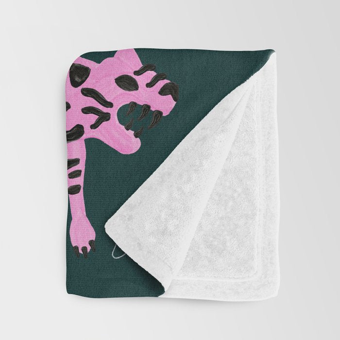 Go Get 'Em Tiger - Teal Throw Blanket Gallery Image 3