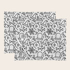 Fun halloween cartoon doodle art pattern Placemat Gallery Image 1