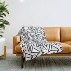 Fun halloween cartoon doodle art pattern Throw Blanket Gallery Image 1