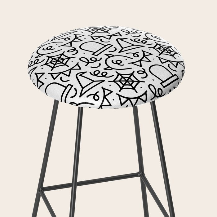 Fun halloween cartoon doodle art pattern Stool Gallery Image 2