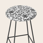 Fun halloween cartoon doodle art pattern Stool Gallery Image 2