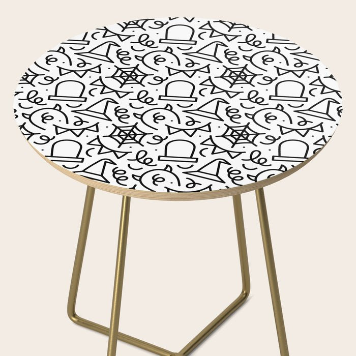 Fun halloween cartoon doodle art pattern Side Table Gallery Image 2