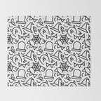 Fun halloween cartoon doodle art pattern Throw Blanket Gallery Image 2