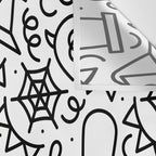 Fun halloween cartoon doodle art pattern Wall Tapestry Gallery Image 3